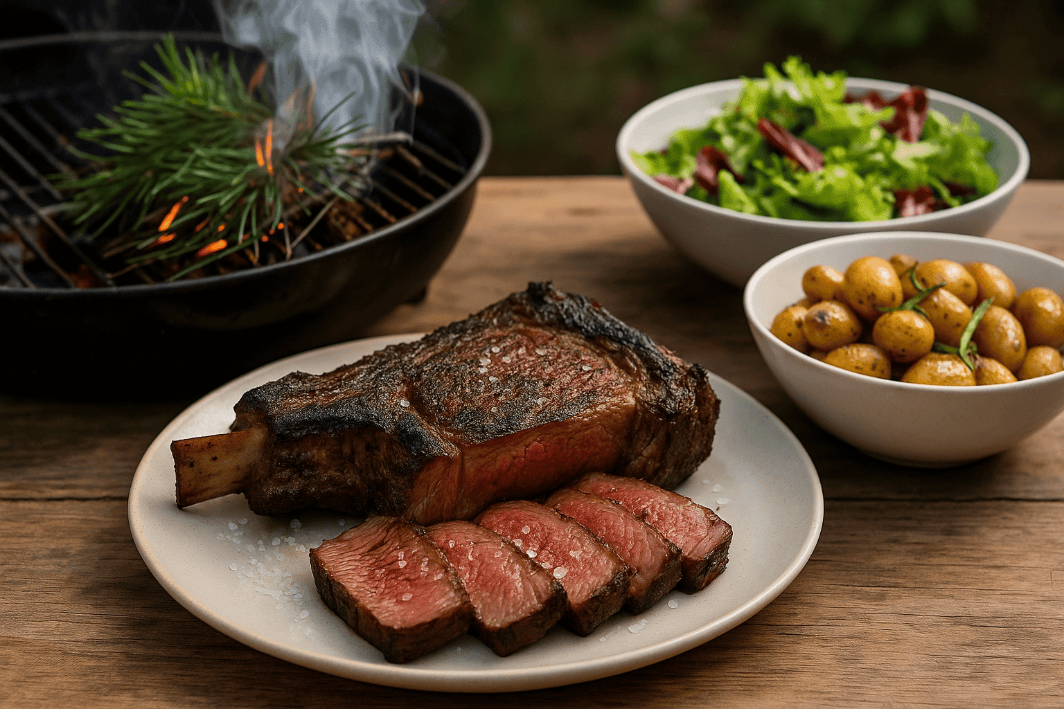 La côte de bœuf fumée au pin du Cap Ferret - recette de rentrée du chef Clément Petit