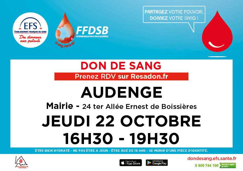 Collecte de sang à Audenge