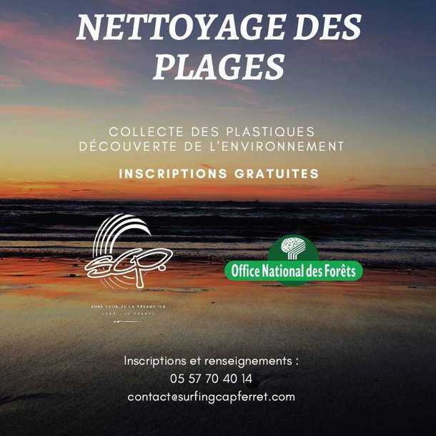 Nettoyage de la plage avec le Surf Club de la Presqu'île 