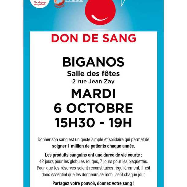 Collecte de sang à Biganos