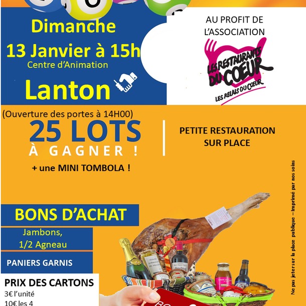 Grand Loto au profit des Restos du Coeur