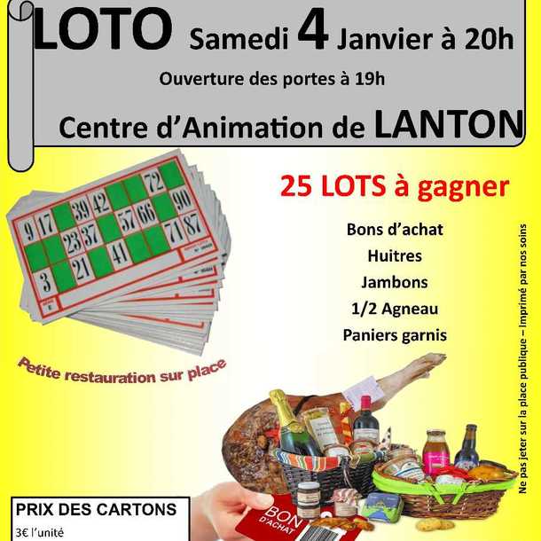 Loto du rotary le 4 janvier au profit des Restos du Coeur