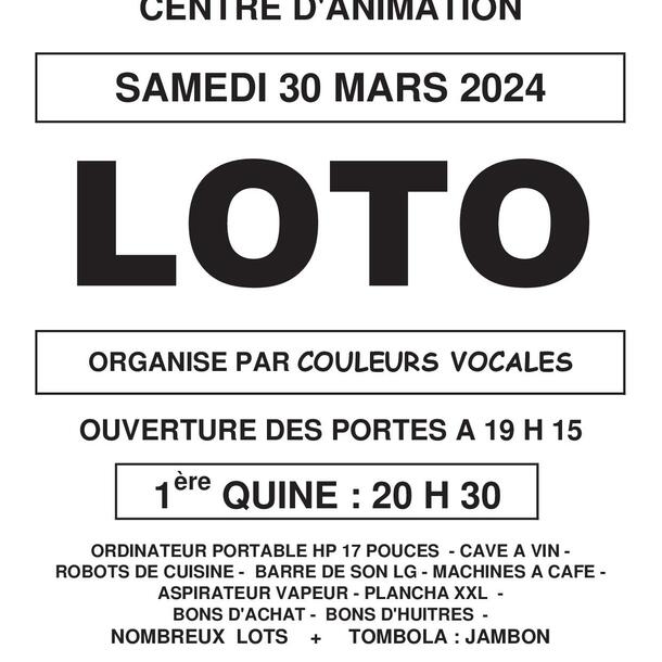 LOTO ORGANISE PAR COULEURS VOCALES A LANTON